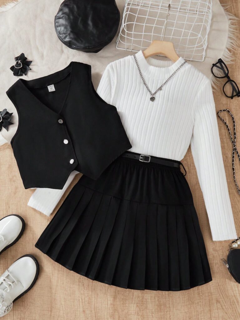 set de falda con chaleco