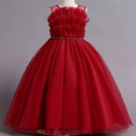 Foto 2 de Vestido Rosa Largo de Tul con Perlas