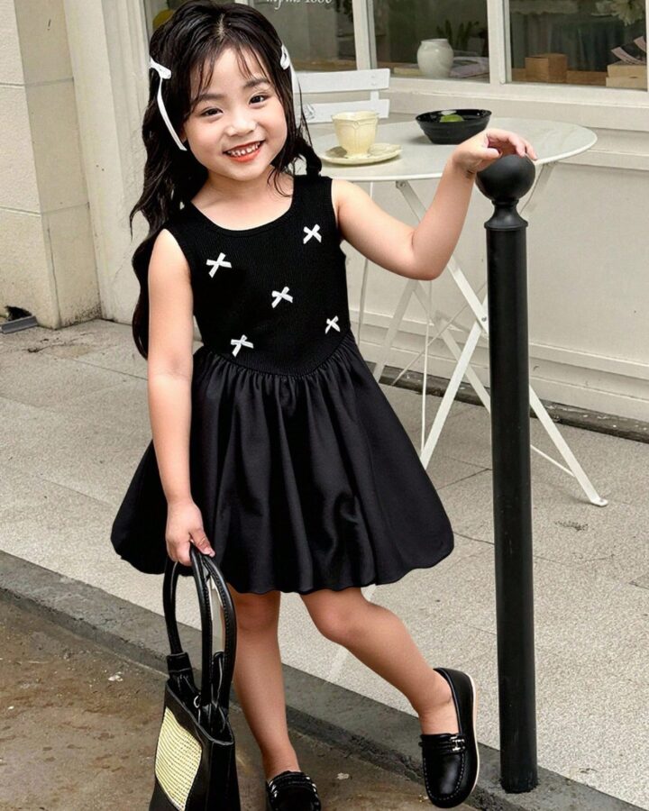 vestido globo negro