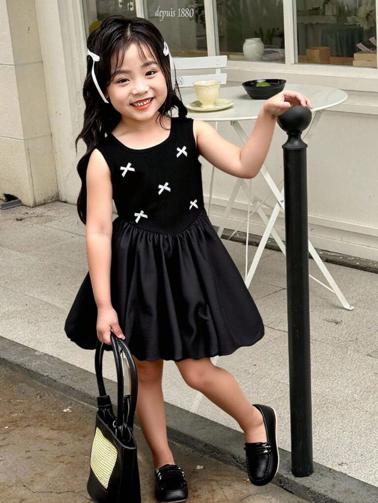 vestido globo negro